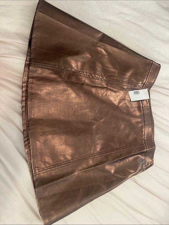 Le Lis Dresses & Skirts - Le Lis Metallic Copper Faux-Leather Mini Skirt